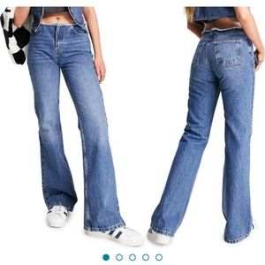 Topshop Raw Waistband 90s Flare Leg Nonstretch Jeans